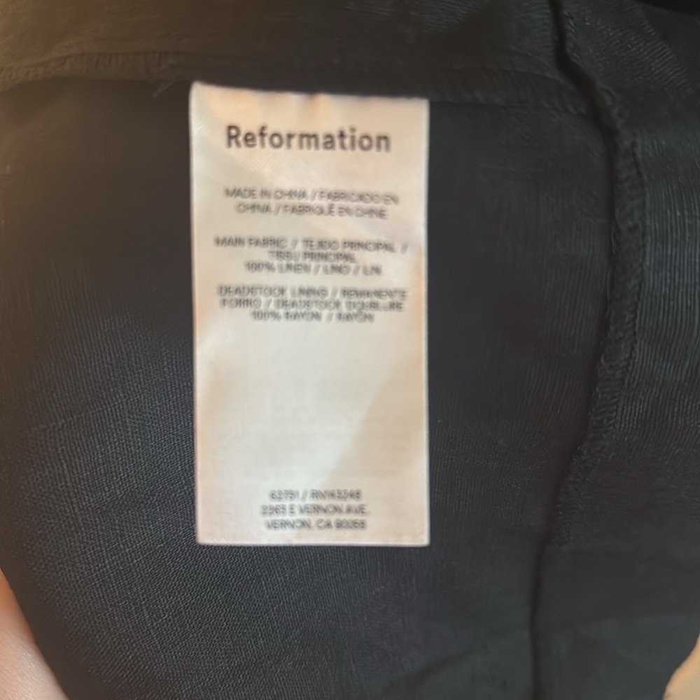 Reformation Malibu Linen Dress Black Size 6 - Picture 9 of 13